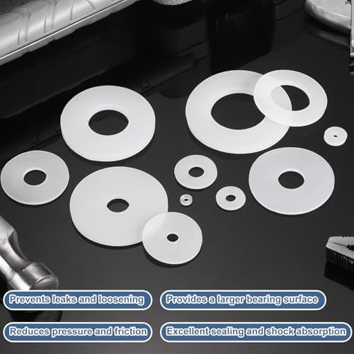 PATIKIL M18 Silicone Flat Washer, 20 Pcs 18mm ID 36mm OD 2mm Thick Plain Washer Grommets O-Ring Sealing Gasket Spacer for Faucet Pipe Water Hose Shower Door Handles, White