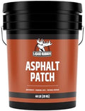 Liquid Rubber Asphalt Patch, Cold Patch for Driveways & Potholes, 44lb Pail