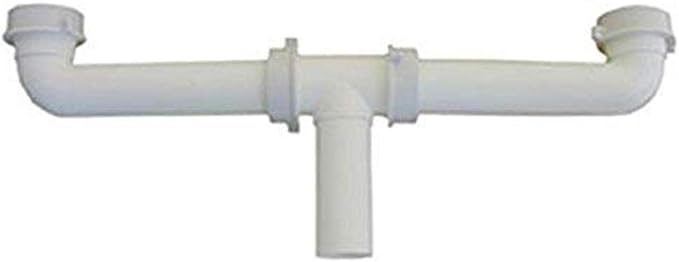 LASCO 03-4209 White Plastic Tubular 1-1/2-Inch by 16-Inch Center Outlet Drain Assembly for Kitchen Sink