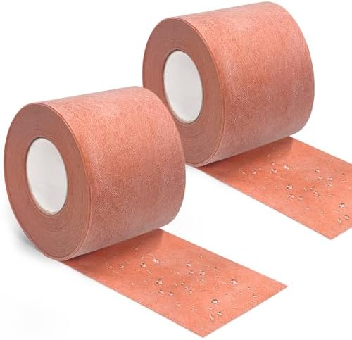 2 Roll Waterproofing Membrane, 5Inch X 98.4Ft 20Mils Thick Waterproof Membrane for Shower Polyethylene Fabric Tile Underlayment Seam Tape for Tile Wall Floors, Sauna Steam Room