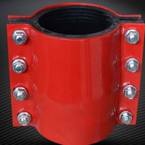 Ductile Iron Water Pipe Repair Clamp DN25*110, Red Screw Connection Butt Joint Pipe Repair Fitting, Instant Leak Stop for Water Pipes