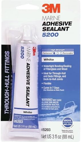 3M Marine Adhesive Sealant 5200, White, 3 oz Tube