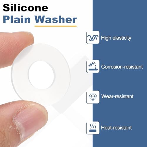 PATIKIL M20 Silicone Flat Washer, 20 Pcs 20mm ID 30mm OD 2mm Thick Plain Washer Grommets O-Ring Sealing Gasket Spacer for Faucet Pipe Water Hose Shower Door Handles, White