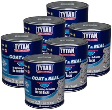 Coat & Seal Waterproof Sealant, Easy-to-Apply Paste, No Primer Required, Apply to Wet Surfaces, UV Resistant, No Cracking, Ideal for Gutters, Chimneys, Skylights, RVs, Roofs (1 qt) - 6 Pack