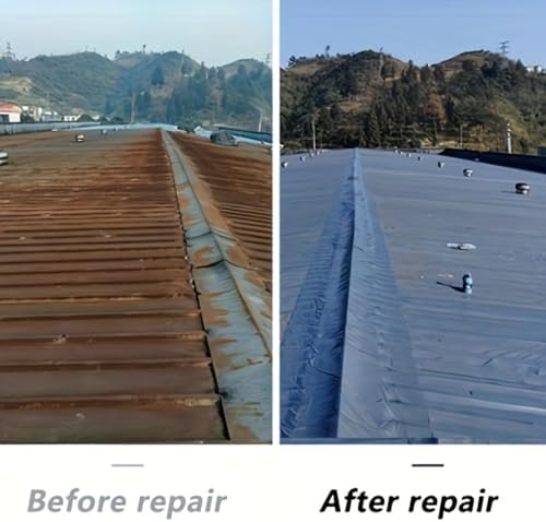 Waterproof Sealant Tape Self Adhesive Rubberized Asphalt Tape for RV Roof Metal Roof Corrugated Roof Leak Repair UV Resistant Heavy Duty Waterproofing Membrane (Gray, 393.7 InX 7.87 in)