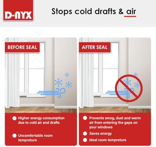 D-NYX Window Sealing Tape 1 Pack Transparent Sealing Heavy-Duty Residue-Free RV Insulation for Doors and Windows, Clear Weather Stripping Draft Isolation Tape (2 Pack 2 inch)