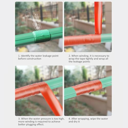 FOMIYES Waterproof Leak Stop Tape for Pipes Silicone Rubber Self Adhesive Repair Tape with Compression Resistance for High Pressure Pipe Repair