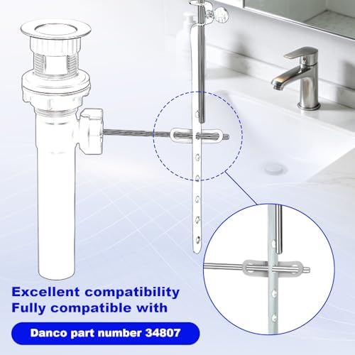 16pcs Pop-Up Clevis Clip, Stainless Steel U-Shaped Spring Clips Replacement for Tub Drain Linkage Assembly Compatible with Danco 34807