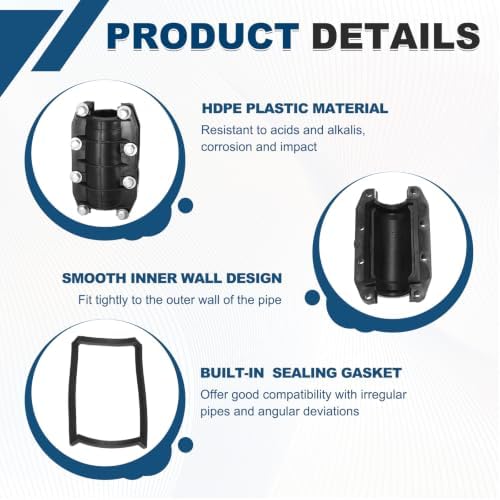 HDPE Pipe Repair Clamp for 1-1/2" Pipe OD, Emergency Pipe Repair Kit