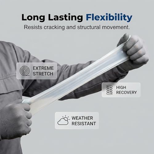 Sealant Waterproof, Silicon Waterproof Sealant Outdoor Silicone Sealant, Outdoor Water Proof Exterior Sealants High Temp Resistant Exterior Sealant (White-1PC)