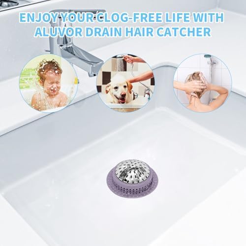 Aluvor Bathtub Drain Hair Catcher Shower Drain Cover Sink Drain Protector