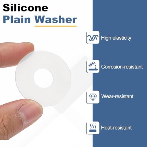 PATIKIL M10 Silicone Flat Washer, 20 Pcs 10mm ID 35mm OD 2mm Thick Plain Washer Grommets O-Ring Sealing Gasket Spacer for Faucet Pipe Water Hose Shower Door Handles, White