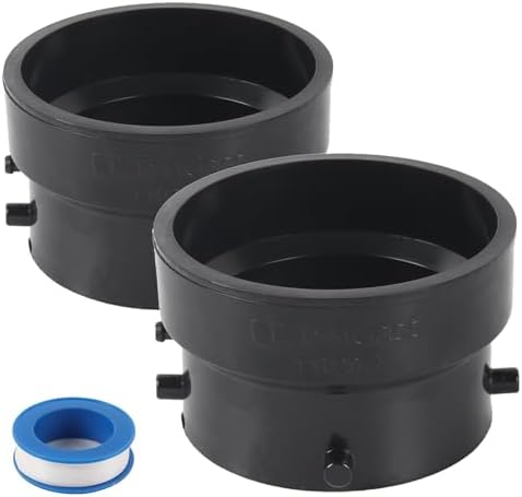TonGass T1029-2 RV Sewer Termination Adapter with Thread Seal Tape | 3" Hub x 3" Bayonet RV Sewer Hose Termination Adapter, Camper Sewer Termination Adapter to 3" PVC