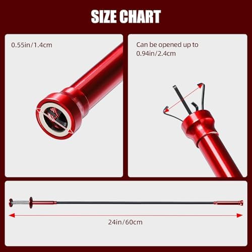 Flexible Grabber Tool, Magnetic 4-Claw Gripper (24", Red)