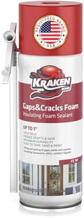 Kraken Bond Gaps & Cracks Expanding Foam Sealant - (1x12oz) High Expansion Polyurethane Spray Foam for Window & Door, Straw Use Waterproof High Yield Gap Filler - 1 Pack