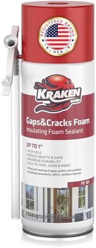 Kraken Bond Gaps & Cracks Expanding Foam Sealant - (1x12oz) High Expansion Polyurethane Spray Foam for Window & Door, Straw Use Waterproof High Yield Gap Filler - 1 Pack