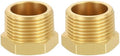 METALLIXITY 2PCS 1" MNPT x 1/4" FNPT Thread Brass Hex Bushing Extension | Brass Pipe Fittings, Tube Adapters Convert for Water Line, Tub Spout/Shower Head