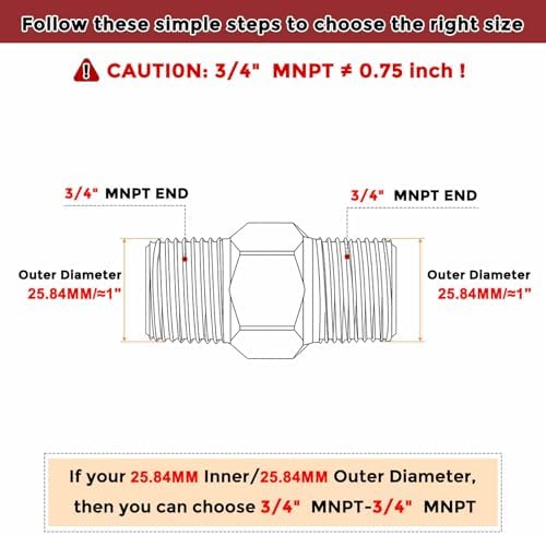 Pack of 4, 3/4" Male NPT To 3/4" Male NPT SUS304 Hex Nipple | Solid Male Pipe Adapter Hose Connectors for Pipe Repair, Bathroom Remodel, Tool Extensions, Compression, Irrigation