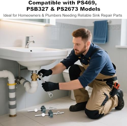 2Pcs Pivot Rod for Sink Stopper Lavatory Pop Up Assembly Replacement Parts Bathroom Faucet Repair Kit with Drain Ball Compatible with PS2673 Durable Pop Up Stopper Repair Accessories