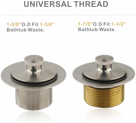 WELLUP Brushed Nickel Bathtub Tub Drain Conversion Kit,Tub Drain Overflow