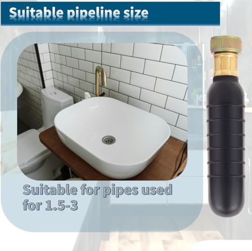 Drain Bladder Unclogger fits 1.5"to3" Pipes.& 3/4" Garden Hose Shut Off Valve,Drain Cleaning Bladder Unclogs Clogs in Kitchen Sinks, Bathtubs and Swimming Pool Pipes Through High-Pressure Water Flow
