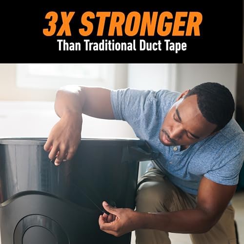 Gorilla Duct Tape,Black Tape,1.88" x 50 yd - Heavy Duty and Weather Resistant for Indoor or Outdoor,(Pack of 6)