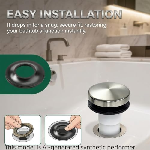 37680B Tub Drain Gasket Replacement for DANCO Rubber Bathtub Stopper (3)