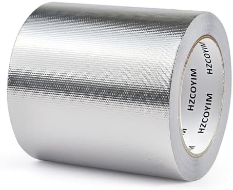 Silver Aluminum Foil Tape 6in x 66ft High Temperature Adhesive Muffler Tape Heat Shield Blocking Tape for HVAC/Air Conditioning Pipe/Car Exhaust Pipe
