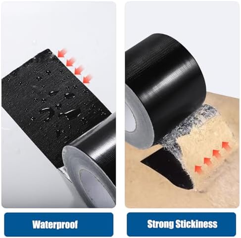 Black Waterproof Repair Tape 6 Inch x 180 Ft | 10 Mil Extra Thick Heavy Duty UV Resistant Patch Tape Ideal for RV, Awning, Tent, Tarp, Boat Cover & Fabric Outdoor Repairs