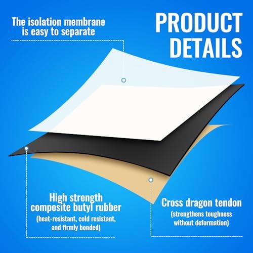 Pond Liner Seam Tape 4" x 30' - Double Sided Butyl Adhesive Tape for EPDM Liners, Waterproof Repair Patch for Ponds, Fish Ponds, Water Features & Outdoor Landscaping (Black)