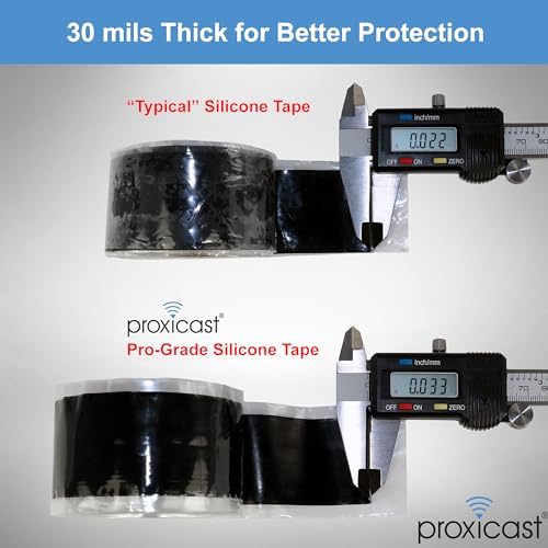 Proxicast Self Fusing Silicone Tape Waterproof - 1.5" x 15' Roll - Grey | 30 mil Thick Weatherproof Rubber Coax Tape for Antennas, Electrical Wires, Pipe Leaks, Emergency Repairs - ANT-900-002-GRY
