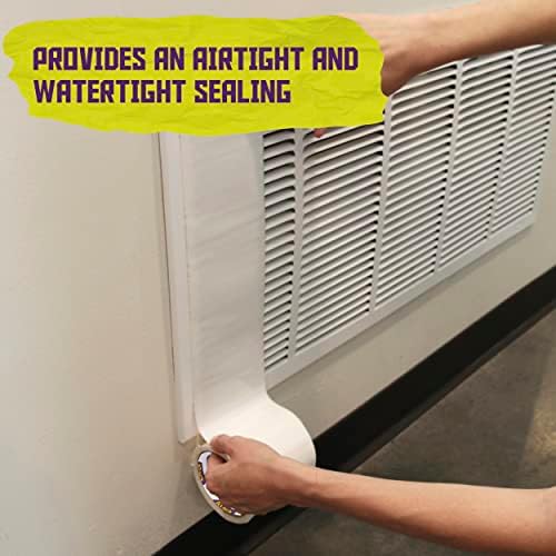 ATack Waterproof Patch and Seal Tape, White, 4 Inches x 10 Feet, Water Barrier Tape for Stop Leak Repair on Pipes, Chimney, Roof, Boat, and HVAC