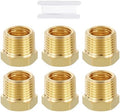 METALLIXITY 6PCS 3/8" MNPT x 1/4" FNPT Thread Brass Hex Bushing Extension | Brass Pipe Fittings, Tube Adapters Convert with Sealing Tape for Water Line, Tub Spout/Shower Head