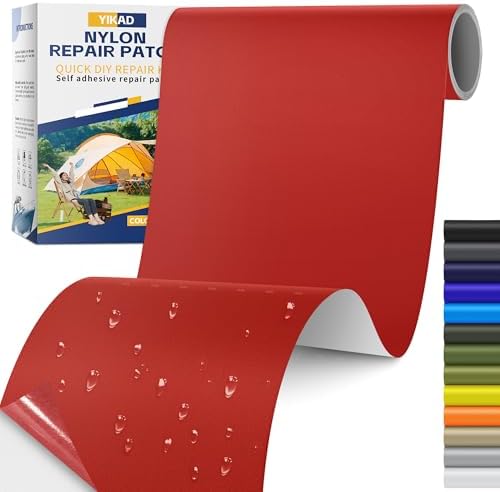 YIKAD Fabric Repair Tape, Self Adhesive Nylon Repair Patch Kit Red 4" x 70"