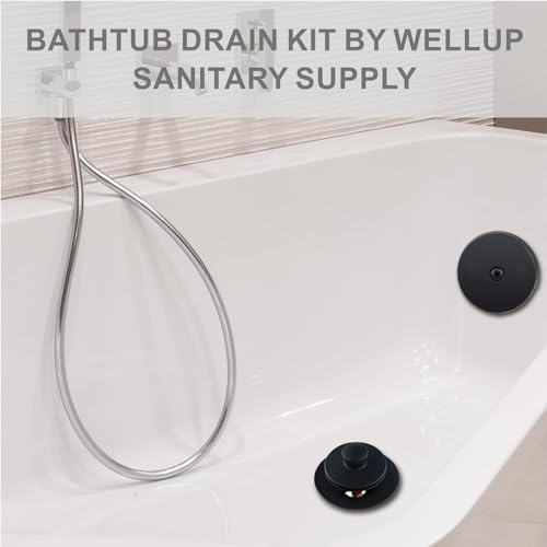 WELLUP Black Bathtub Drain Conversion Kit,Lift & Turn Tub Drain Overflow