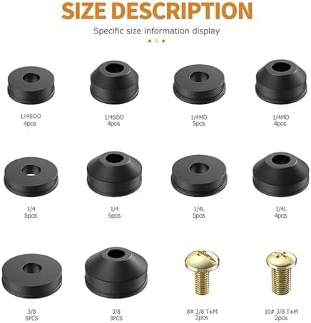 Faucet Washer Kit Plumbing Faucet Seal Washer O-Ring Rubber Assortment with Screws Flat Beveled for Repairing Leak(192pcs)
