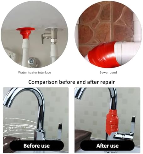 FOMIYES Waterproof Leak Stop Tape for Pipes Silicone Rubber Self Adhesive Repair Tape with Compression Resistance for High Pressure Pipe Repair
