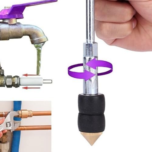 Pipe Water Stopper Kit, Hot Melt Water Stop Needles for Pipe Line Repair, Plumbing Tool with T Wrench and Rubber Sleeves for Home Renovation and Building Maintenance