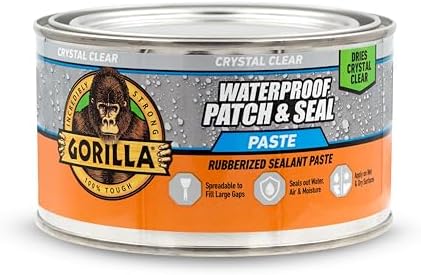 Gorilla Waterproof Patch & Seal Rubberized Sealant Paste, 12.8 oz Can (Pack of 6)