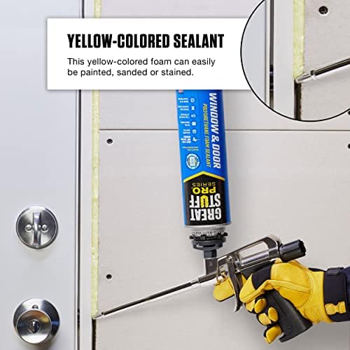 Great Stuff Window & Door Gap Filler | Insulating Foam Sealant, 20 oz. – Yellow (12 Pack)