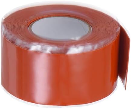 HARFINGTON Self Fusing Silicone Tape 1" x 10ft x 0.02" Waterproof Sealing Plumbing Rubber Tape for Water Pipe Hose Leak Silicone Grip Repair Seal, Red