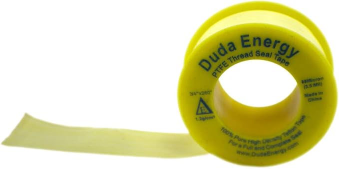 Duda Energy 1 Roll of 3/4" x 260" Yellow Teflon Thread Seal Tape 1.2g/cm³, 89 Micron / 3.5 Mil, Pipe Sealant