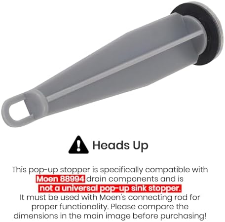 (2-Pack) Calvana Bathroom Sink Pop-Up Stoppers, Compatible with Moen 88994, Not Universal, Fits Drains with Holes Less Than 1.21", Overall Height 4.87", Outer Diameter 1.21", Chrome Finish