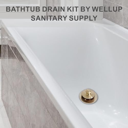 WELLUP Brushed Gold Bathtub Drain Conversion Kit,Lift & Turn Tub Drain