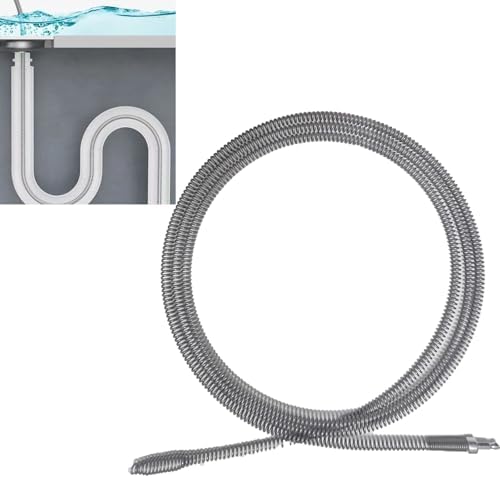 Metal Drain Snake, Spring Drain Clog Remover,1 Pcs 118.1 Inch