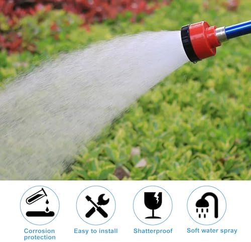 2000 Water Nozzle, Plastic Garden Watering Hose Nozzle, 1 Pcs | 11 GPM, PTFE Thread Seal Tape, High Pressure, Outdoor Garden/Tender Plants, Flowers, Greenhouse