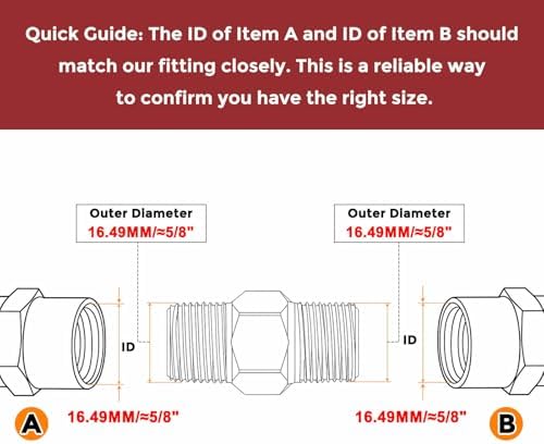 Pack of 4, 3/8" Male NPT To 3/8" Male NPT SUS304 Hex Nipple | Solid Male Pipe Adapter Hose Connectors with Sealing Tape for Pipe Repair, Bathroom Remodel, Tool Extensions, Compression