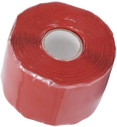 Cosiki Self Fusing Silicone Tape, Black Leak Seal Tape, Pipe Repair Wrap with 2.5mpa Tensile Strength, 50C to 260C, Ideal for Emergency Pipe Repair & Hose Fixation, 1.97inx16.4ft (Red)
