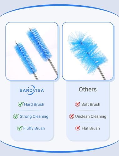 SARDVISA Drain Cleaning Brush, 66 Inch Flexible Pipe Cleaner, 3 Straw Brush