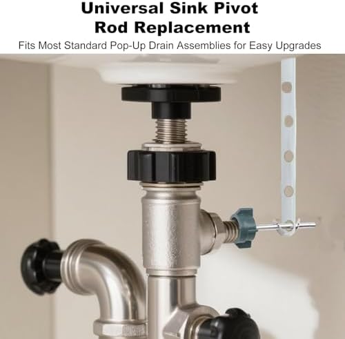 2Pcs Pivot Rod for Sink Stopper Lavatory Pop Up Assembly Replacement Parts Bathroom Faucet Repair Kit with Drain Ball Compatible with PS2673 Durable Pop Up Stopper Repair Accessories